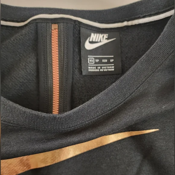 Nike Air Rally Cropped Sweatshirt Rose Gold Logo Back Zipper Size Xs - Picture 4 of 4